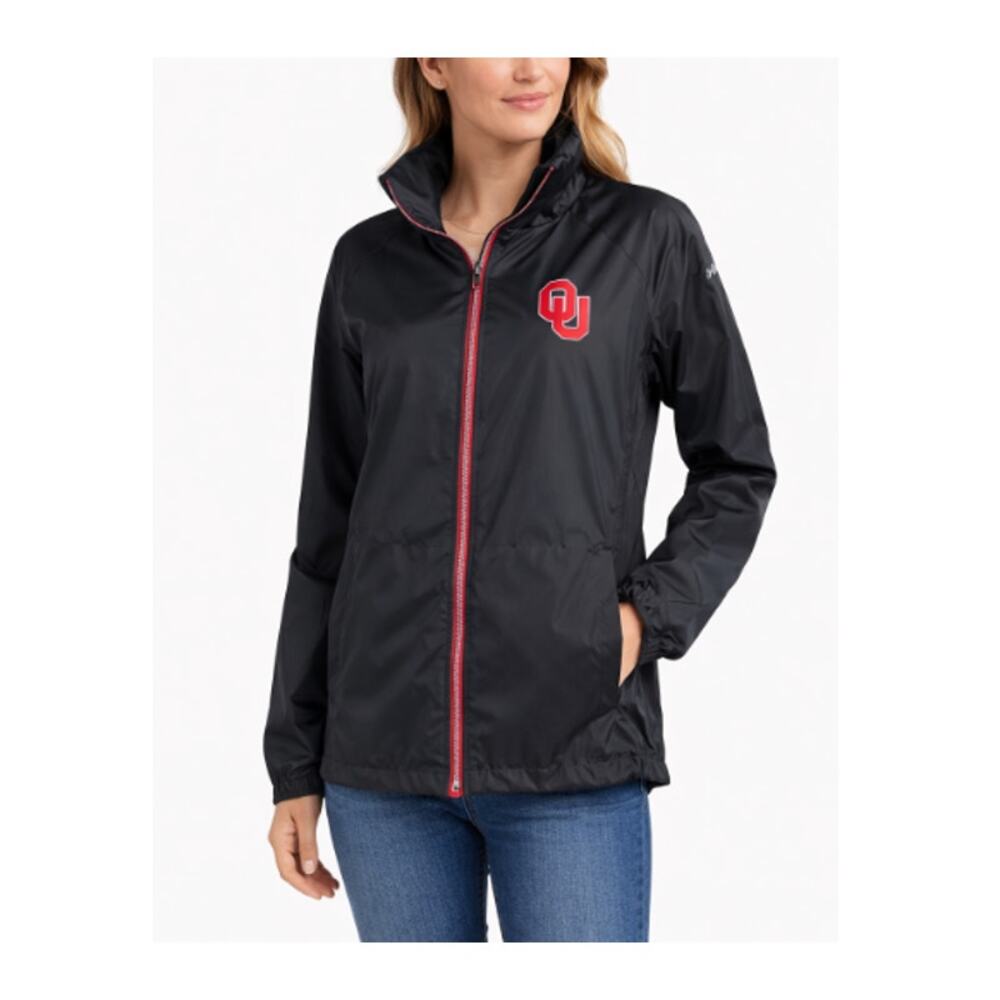 New Columbia Women’s Black Zip Windbreaker Switchback Jacket Size XL